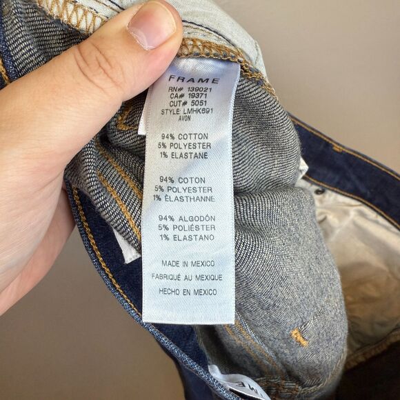 FRAME L'Homme Skinny Medium Wash Cotton Distressed Denim Jeans Size 34 - Picture 12 of 12